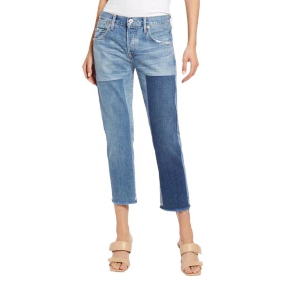 COH citizens of humanity patchwork Emerson straight leg Jean women’s 28 boho